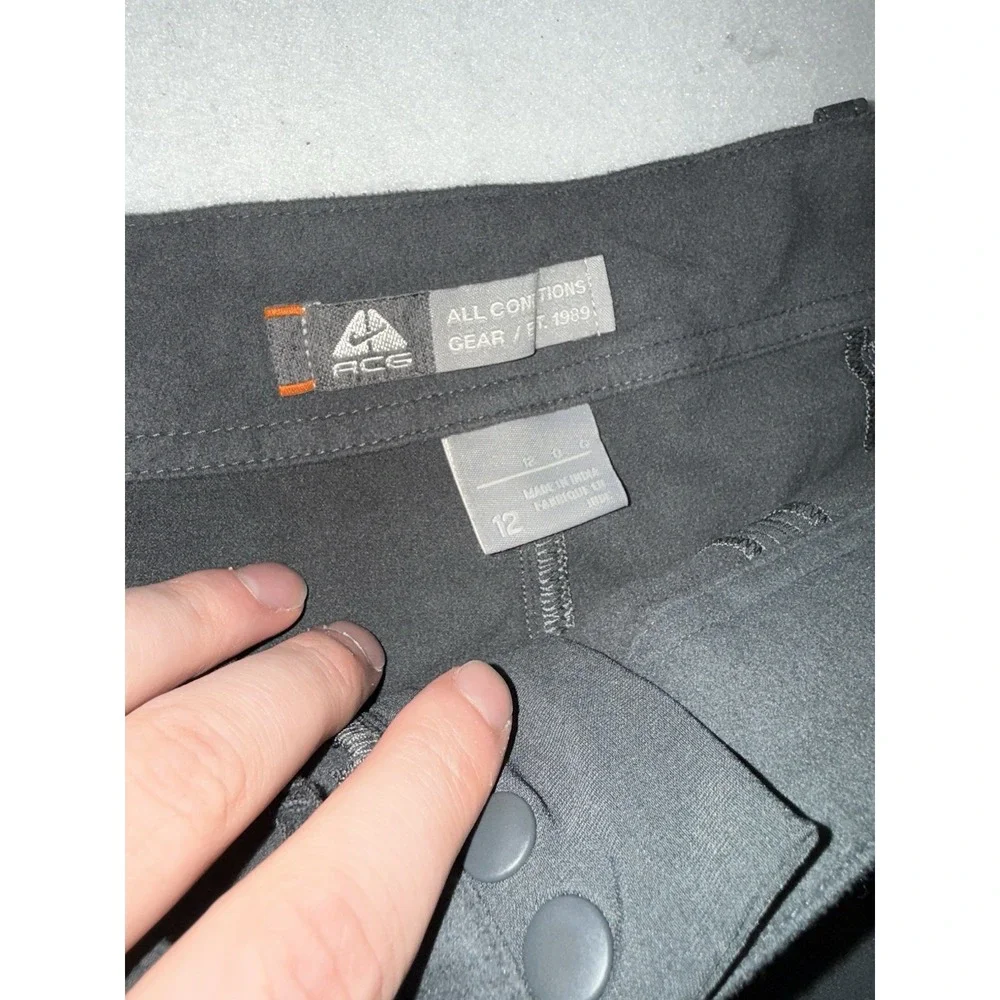 Vintage Nike ACG Cargo Pants Womens L Gray Outdoor Utility Wide Leg Y2K Gorpcore